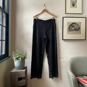Sandra Darren Black Lace Pants Lined Size 12
